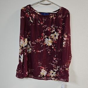 Floral Burgundy Women's Top